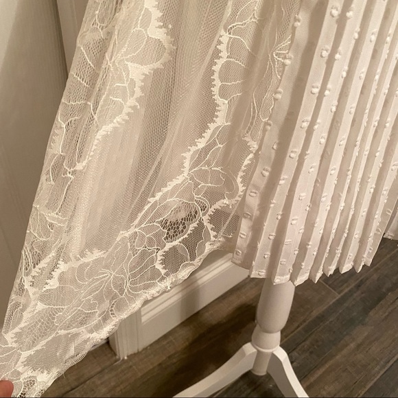 Nordstrom Foxiedot Babette White Lace Inset Party Dress Romantic Graduation Sz M - Picture 6 of 12